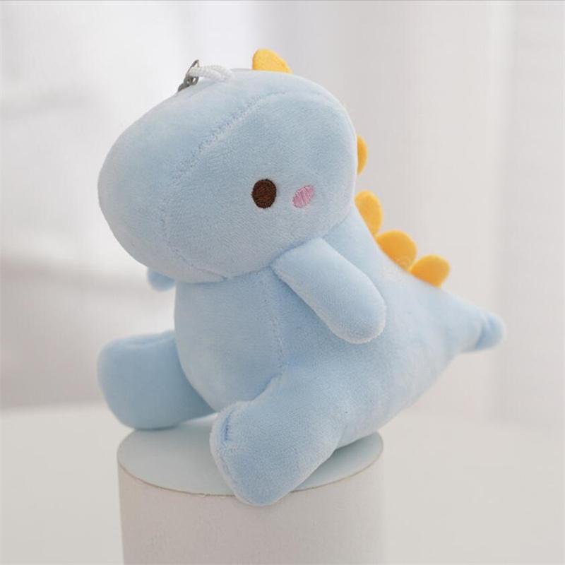 12cm Sitzender Dinosaurier Plüschtier Mini Niedliche Puppe Schlüsselanhänger Für Mädchen Geschenkbeutel Anhänger Stoffpuppe Dekoration 11cm-30cm white