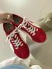 Red Dexun Single Shoes Women's 2025 New Retro Versatile Forrest Gump German Training Shoes Women's Summer Mesh Breathable Flat-bottom Sports