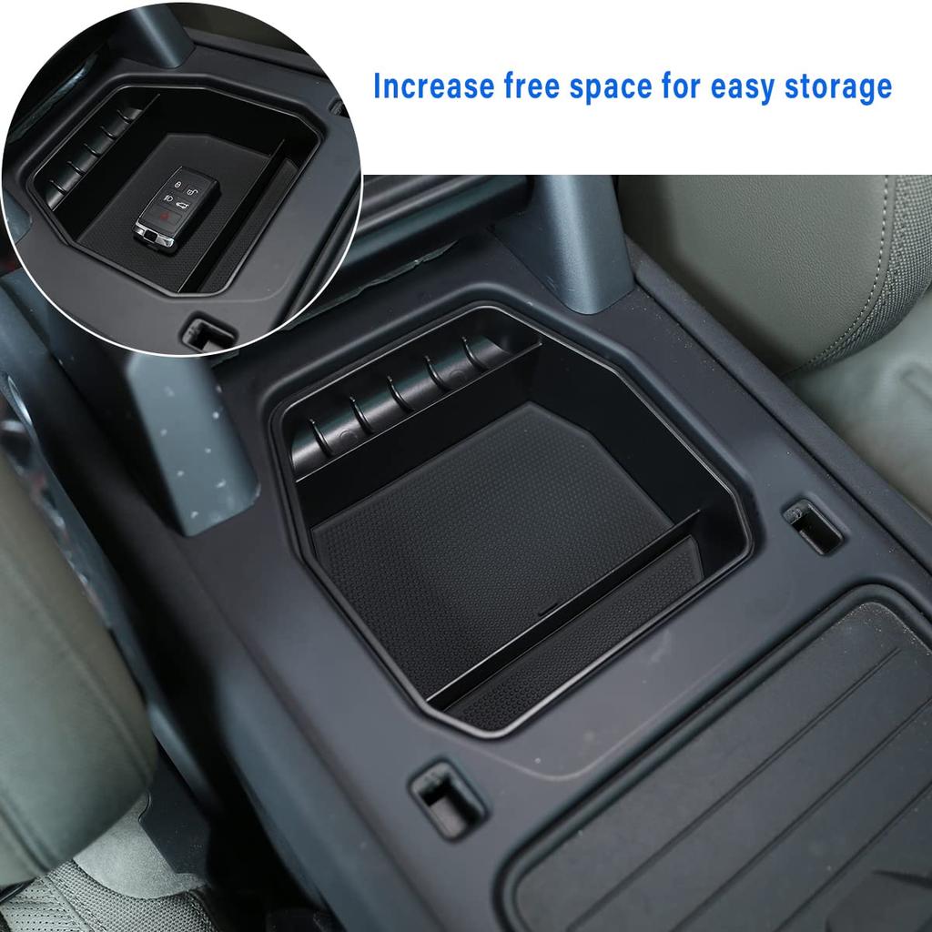 Sauicemy Mittelkonsolen-Zubehör-Organizer für Land Rover Defender 90 110 2020 2021 2022 ABS-Material Armlehnenbox Einlage Tablett Organizer-Tablett Ohne