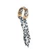 Leopard Print Silk Scarf Cuff Bangles Ribbon-Wrapped Polka Dot Metal Wide Bracelet Geometric Minority Design