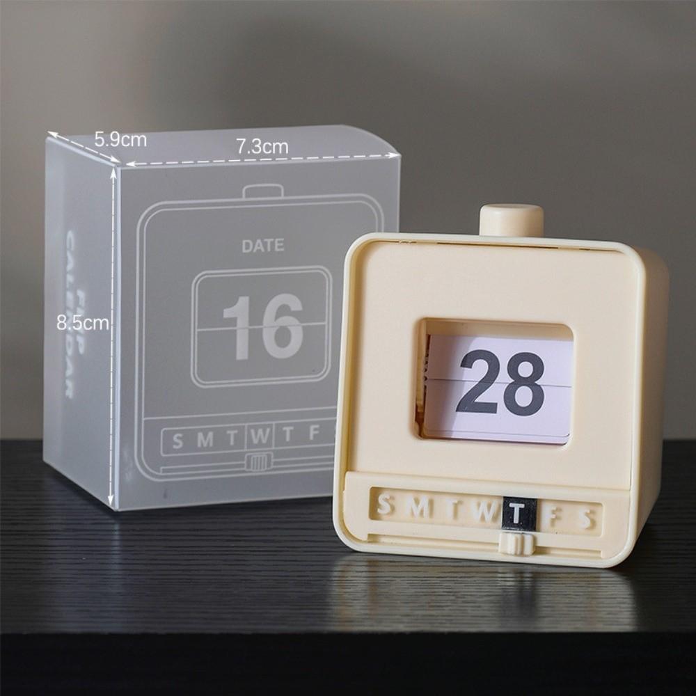 Mini Size Perpetual Calendar Push Flip Mechanism Page Turning Calendar Office Desk
