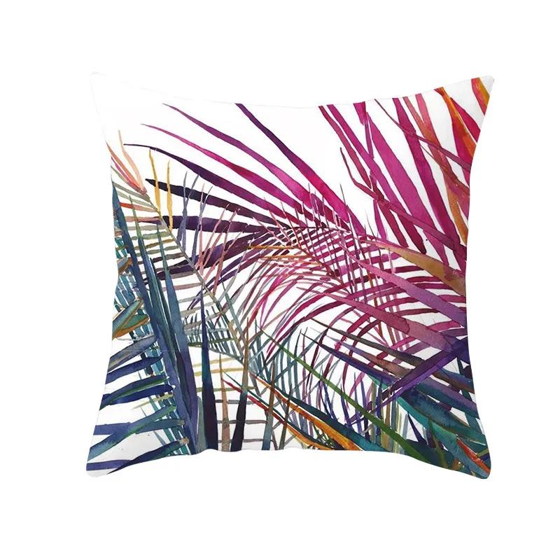 Tropical Pillow Cover Polyester Printed Leaf Cushion Case Sofa Home Decor xcm Bedroom Living Room Throw Pillowcase Gift