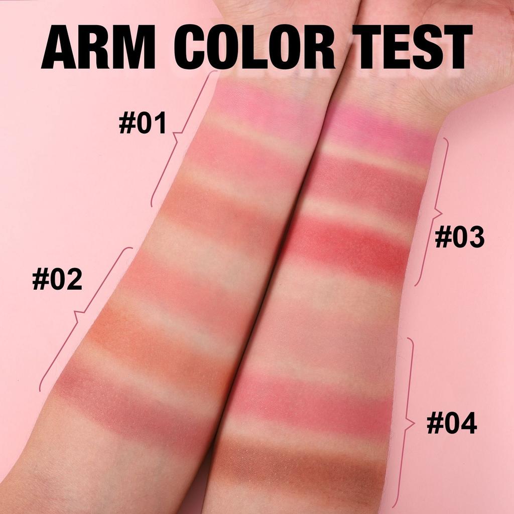 HANDAIYAN 4pcs Tri-Color Blurring Blush Palette Set Matte Cream Blush Mud Natural Soft-Focus Long-Lasting Waterproof Face Makeup Cosmetics
