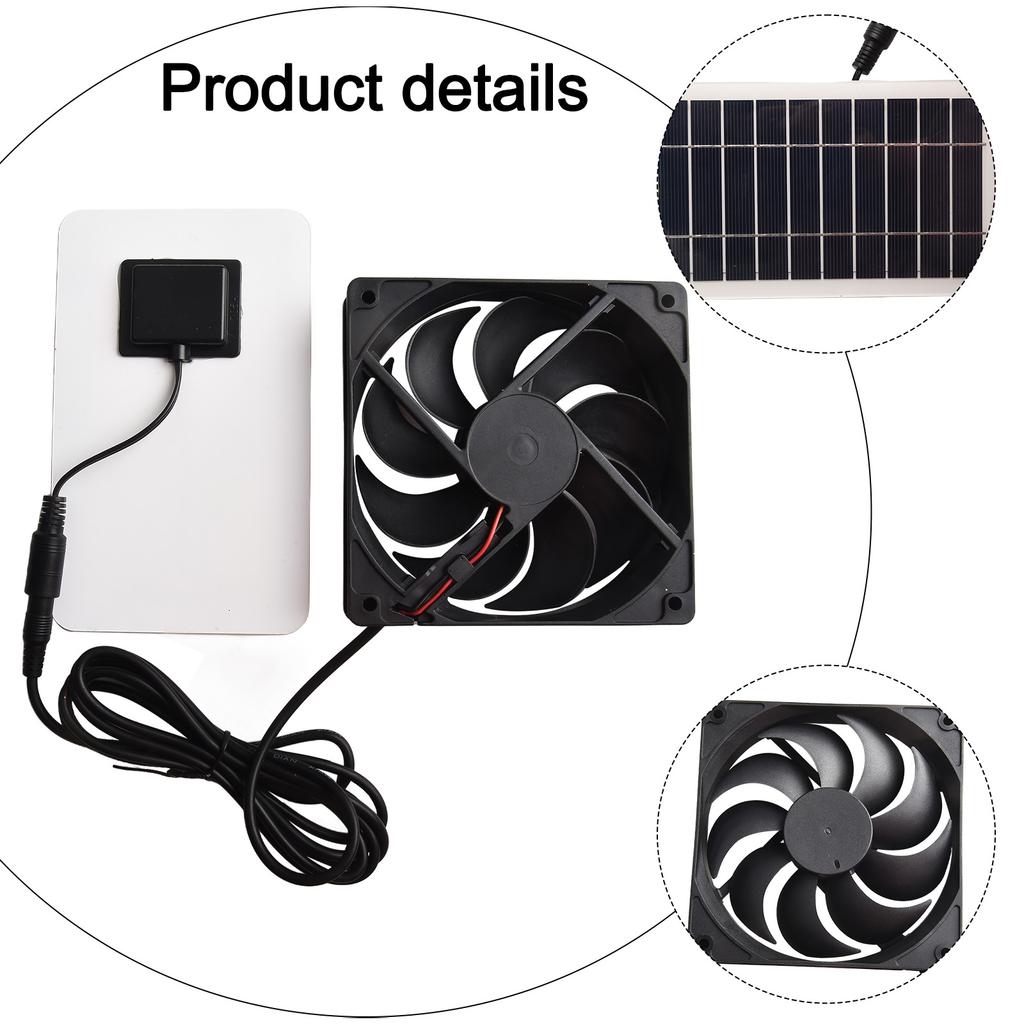 2W Solar Fan Polycrystalline Exhaust Fan Compact And Portable Energy-efficient Environmentally Friendly Hot Weather Cooling