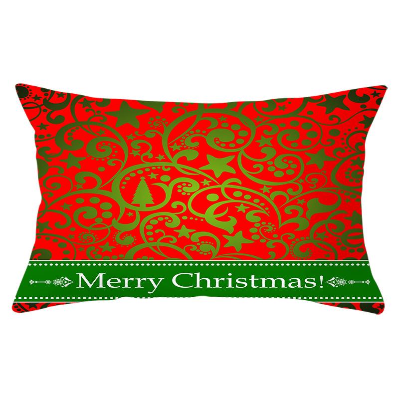 Christmas Simple Print Series Peach Skin Waist Pillowcase Home Sofa Pillowcase Office Pillowcase