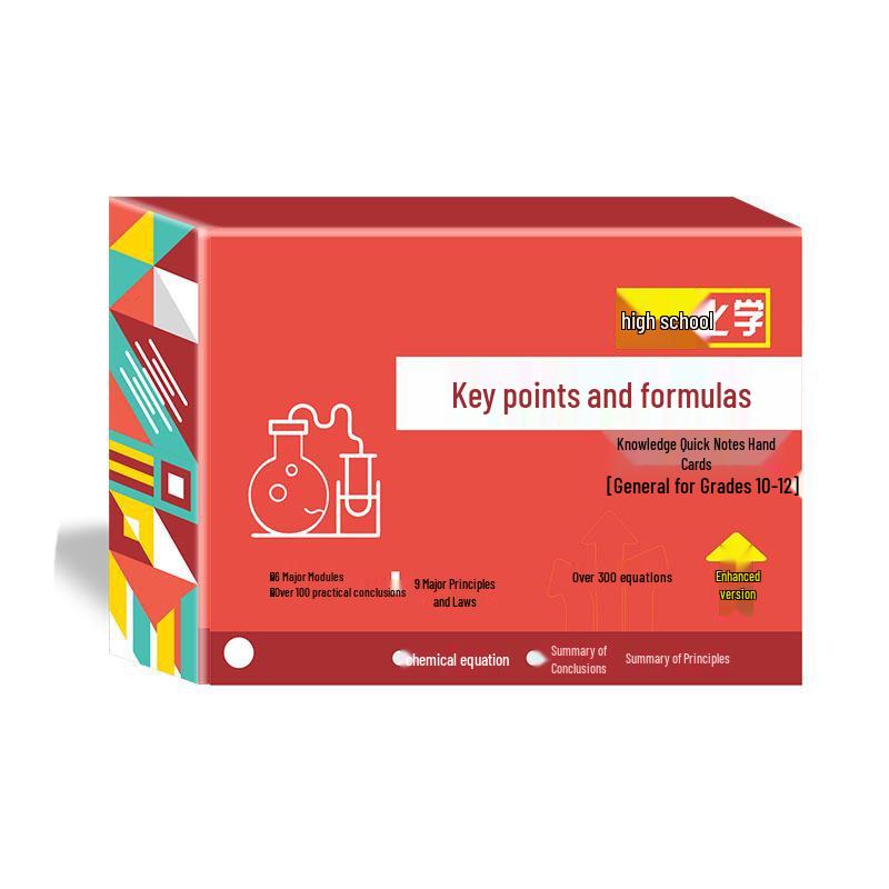 2024 High School Math, Physics & Chemistry Exam Formula Quick Reference Cards - Enhanced Universal Edition Chemistry Ring Only