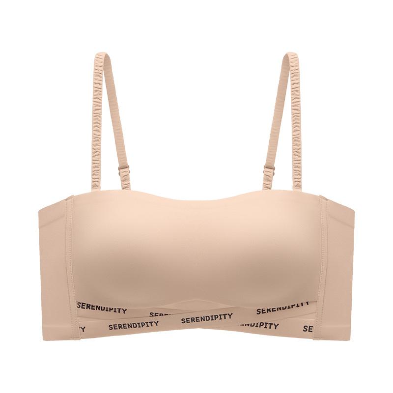 Traceless tube top, no steel ring to gather, one-word shoulder, no shoulder strap, removable non-slip sagging underwear, women's bra, beautiful back.