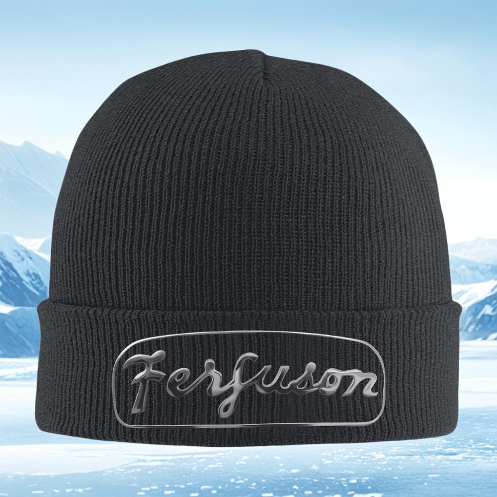 Ferguson stylish metallic logo design Men Women Unisex Knitted Hat Beanie Pullover Cap Winter Thermal Warm Christmas Outdoor Cyc