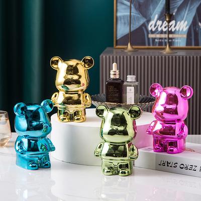 Creative Tide Play Violent Bear Animal Ceramic Figurines Cartoon Simple Piggy Bank Counter Tabletop Decoration Statue Sculpture