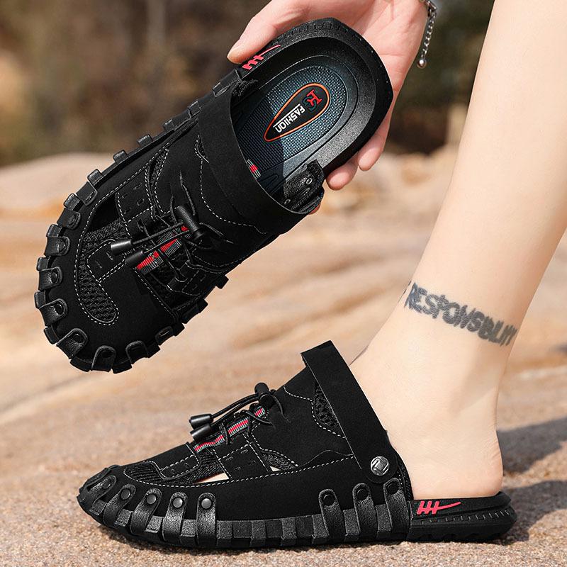 2025 Summer New Fashion Sandals Casual Non-slip Wear-resistant Outdoor Dual-purpose Cool Slippers Soft-soled Wading Beach Shoes