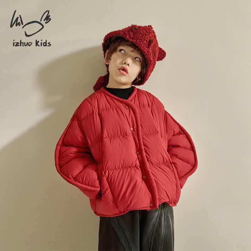 Kids Festive Red 90% Duck Down Winter Jacket 130