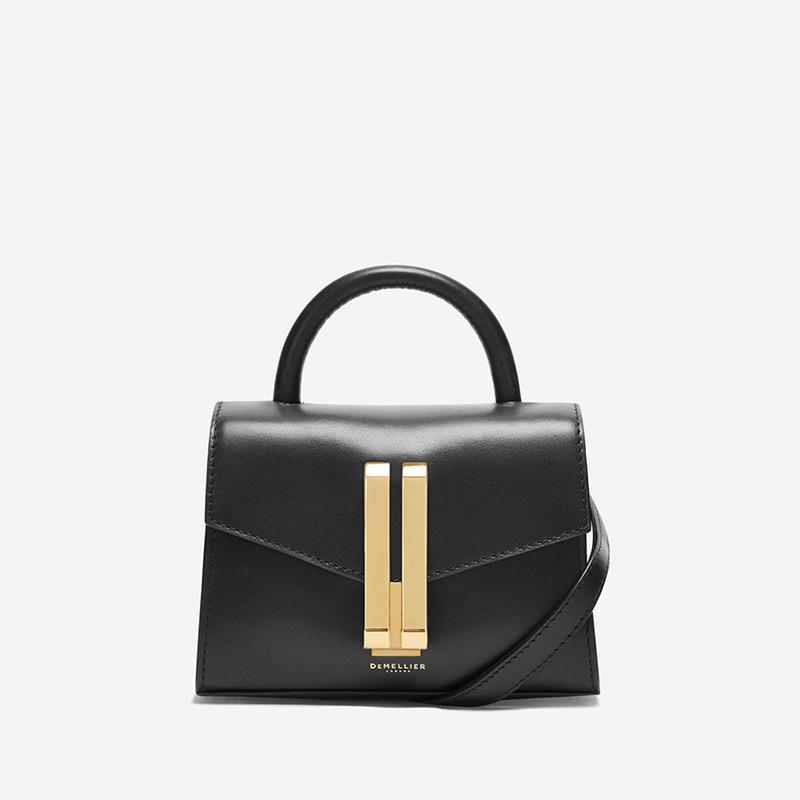 Frühling und Sommer 2024 neue Lederhandtasche De * mell Prinzessin Kate mit der gleichen kleinen quadratischen Tasche Schulter Umhängetasche Pendeln 18*12*9 schwarz