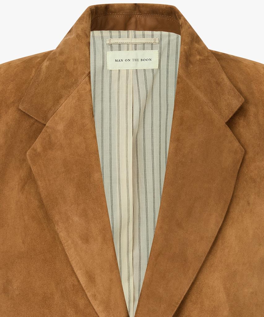 Man On The Boon Suede Single Blazer_Brown 4716110008