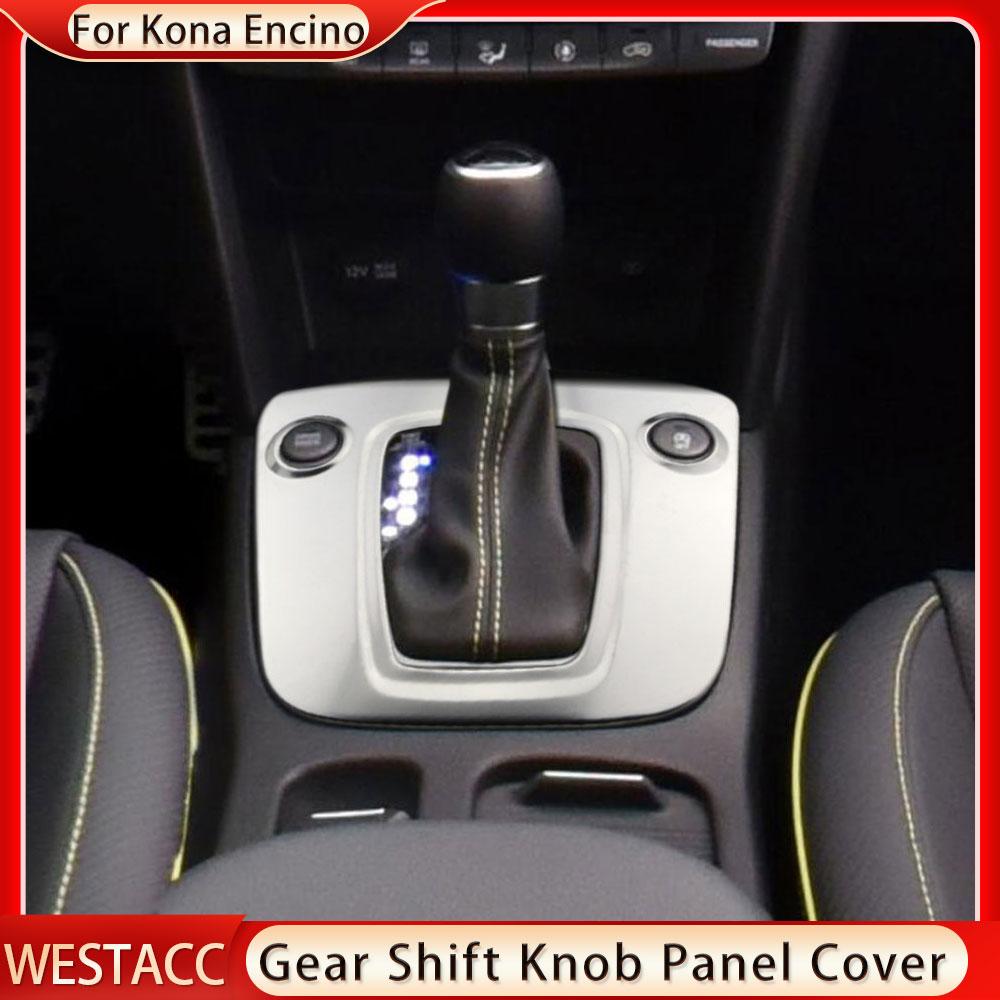Autocolant ornamental pentru capacul panoului Konb pentru schimbătorul de viteze auto din oțel inoxidabil pentru Hyundai Kona Kauai 2017 2018 2022