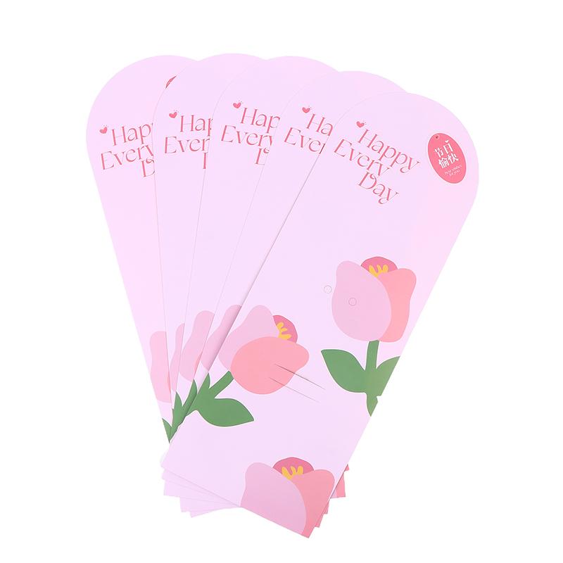 5 Stück Handheld-Strauß-Verpackungsbox Papierblumenkarte Blumenarrangement-Papier Valentinstag Festivalbedarf