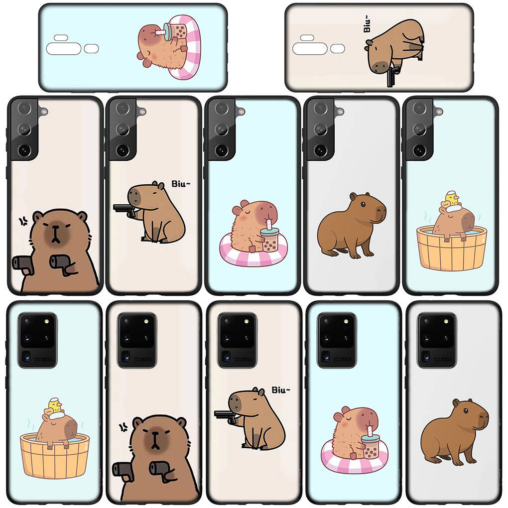 For Samsung Galaxy S25 S24 S23 S22 S21 Ultra FE Plus A17 A37 A57 A56 A55 A06 A16 A15 A36 A26 A35 A05 A25 A54 A34 Phone Case Poster Capybara Cover