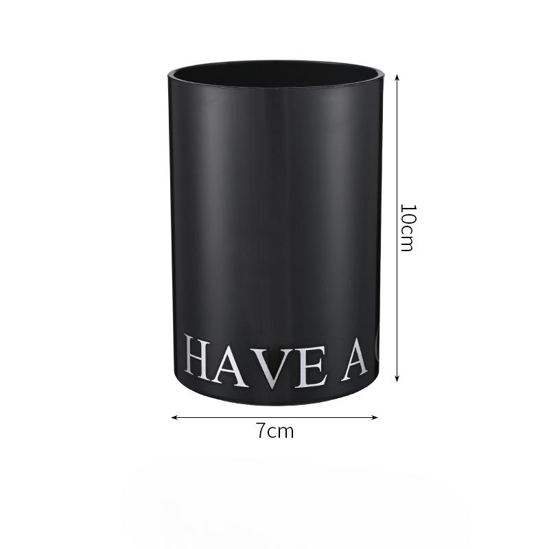 

Пара чашек для полоскания рта, домашняя общежития, зубная щетка, зубная паста, чашка для туалетных принадлежностей, чашка для зубных щеток для путешествий на открытом воздухе 10*7cm чёрный