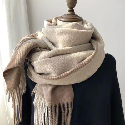 Sciarpa Ins di Alta Gamma da Donna Invernale Versatile Studente Ispessita Calda Sciarpa Grande da Celebrità di Internet