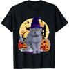 Cute British Shorthair Cat Halloween Witch Pumpkin Men Women Kids T-Shirt