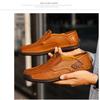 Ręcznie Szyte Męskie Outdoorowe Buty Casualowe, Skórzane Buty na Płaskiej Podeszwie, Niskie Buty Oversize