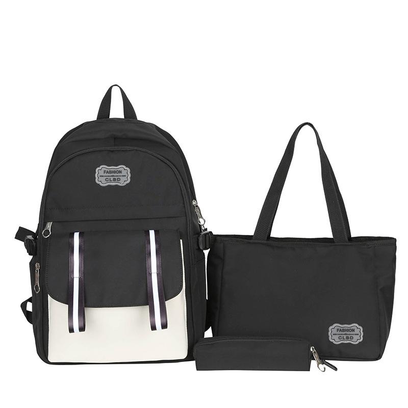 Three-Piece Backpack Set Student Schoolbag Shoulder Bag Female Large Capacity Backpack with Pen Bag