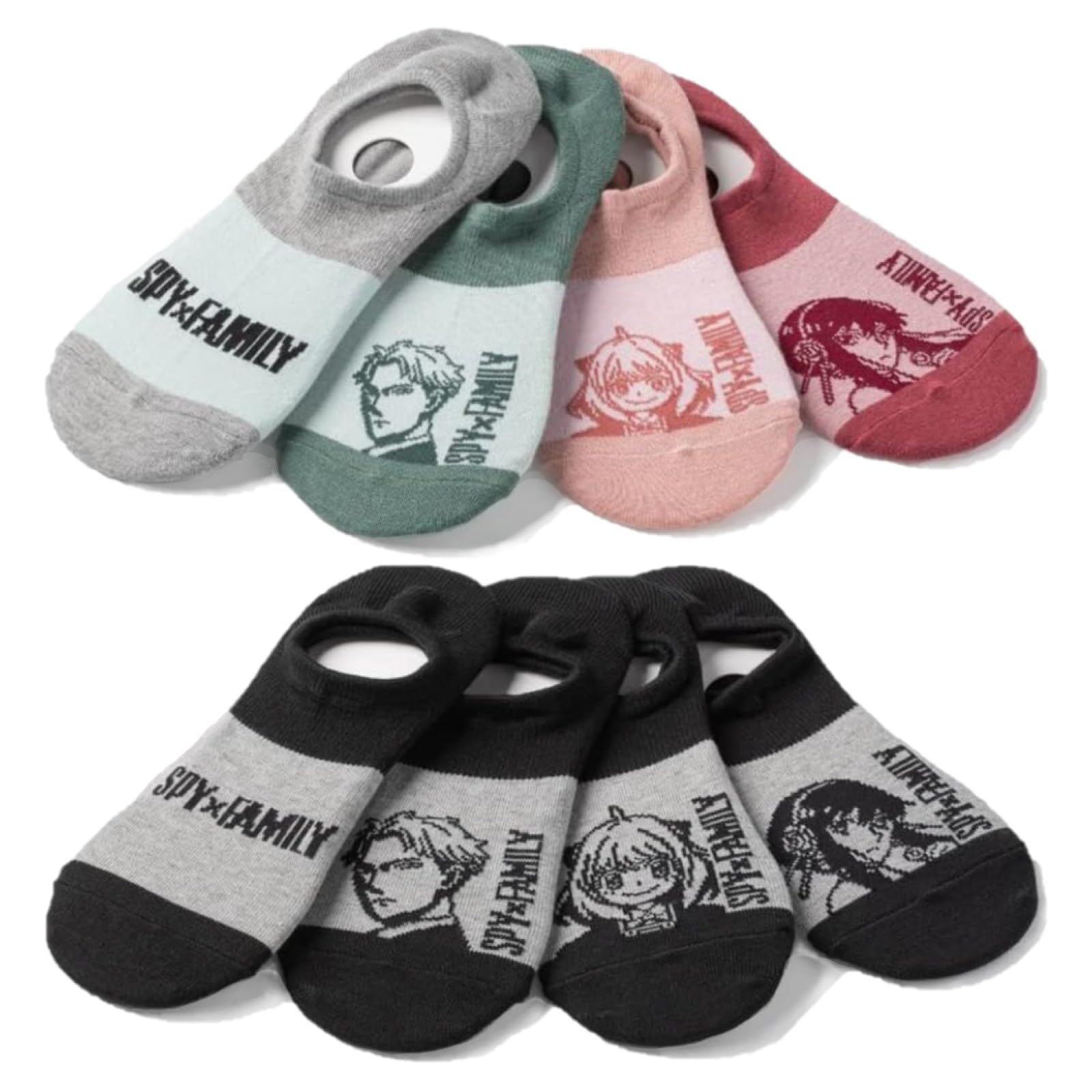 

Okamoto Spy x Family x Cocopita Socks, 4-Pair Set, Anya Character Socks, Non-Slip Foot Covers, Specially Designed for Sneakers