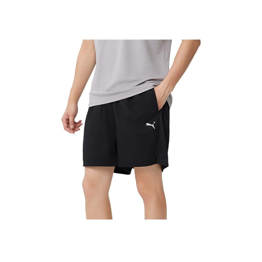 Puma Lightweight Running Logo Moisture-Wicking Quick-Dry Two-In-One Sports Shorts Men Shorts Black 527982-01