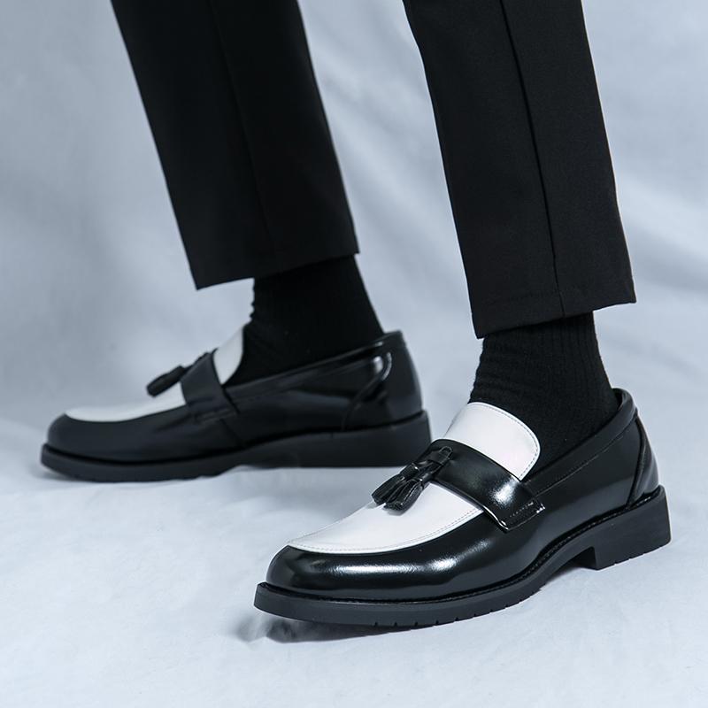 Fashion 2025 Men's High Quality Leather Slip-on Formal Oxfords Footwear Loafers Driving Party Dating Business Work Shoes Tassel Loafers