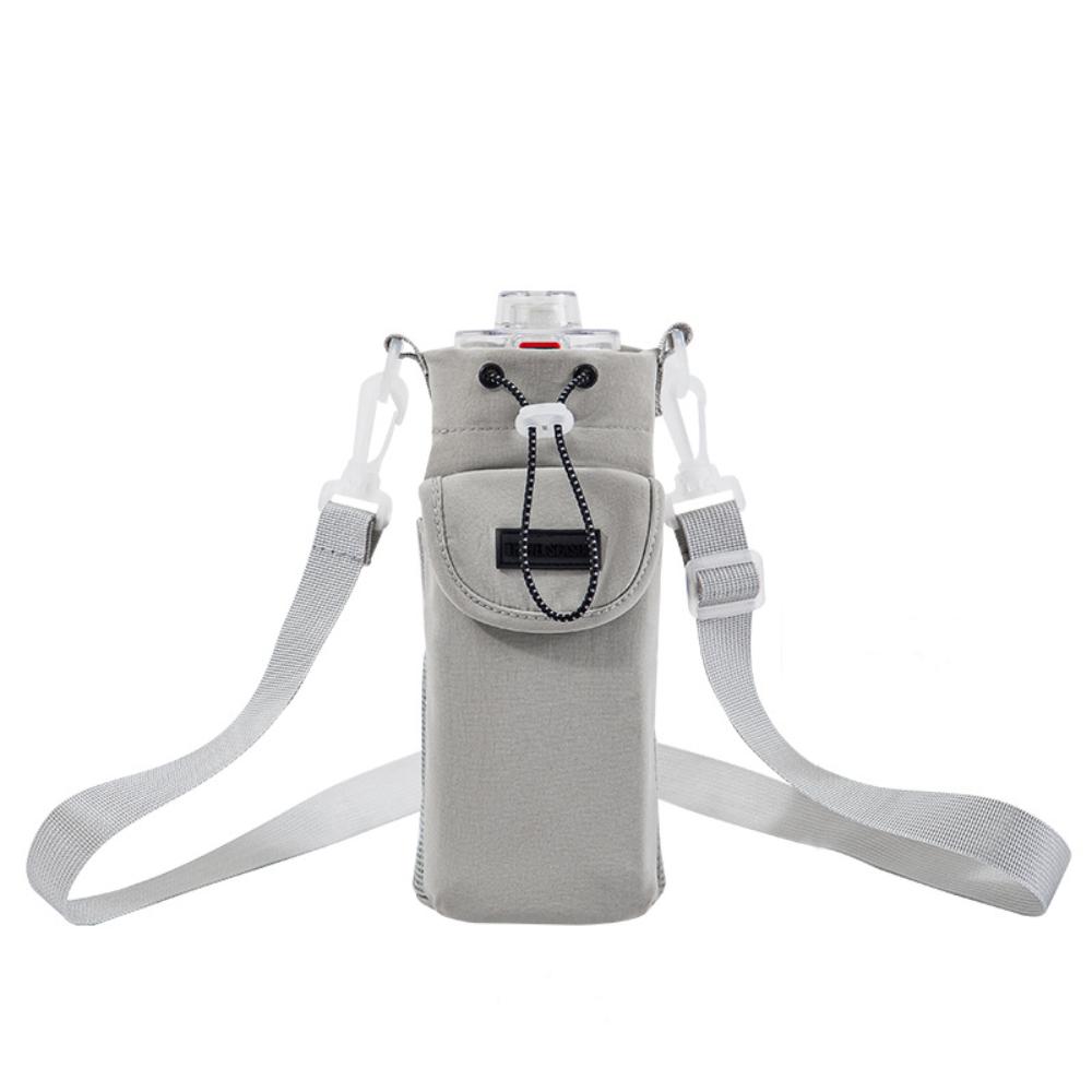 

Waterproof Water Bottle Bag with Adjustable Shoulder Strap Water Bottle Holder Pouch сірий