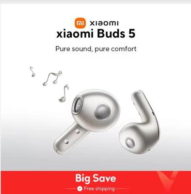 Original Xiaomi Buds 5 Ohrhörer TWS KI Aktive Geräuschunterdrückung HiFi Kabellos Bluetooth Tonaufnahme Kopfhörer Verlustfreies Audio