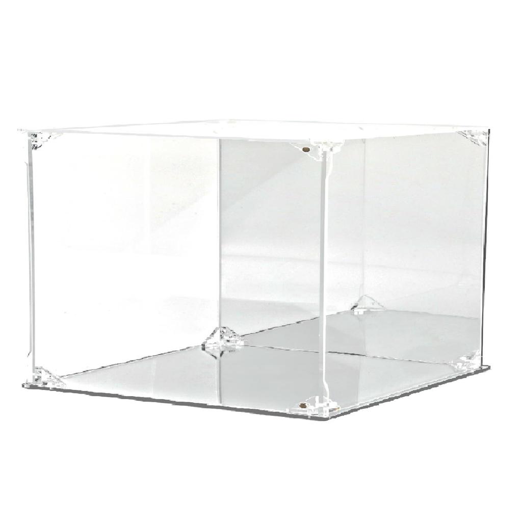 EOMMOE Figure Display Case [Magnetic Door] [UV Protection] Acrylic Display Case with Base and Mirrored Back, 40cm Wide x 30cm Deep x 30cm High