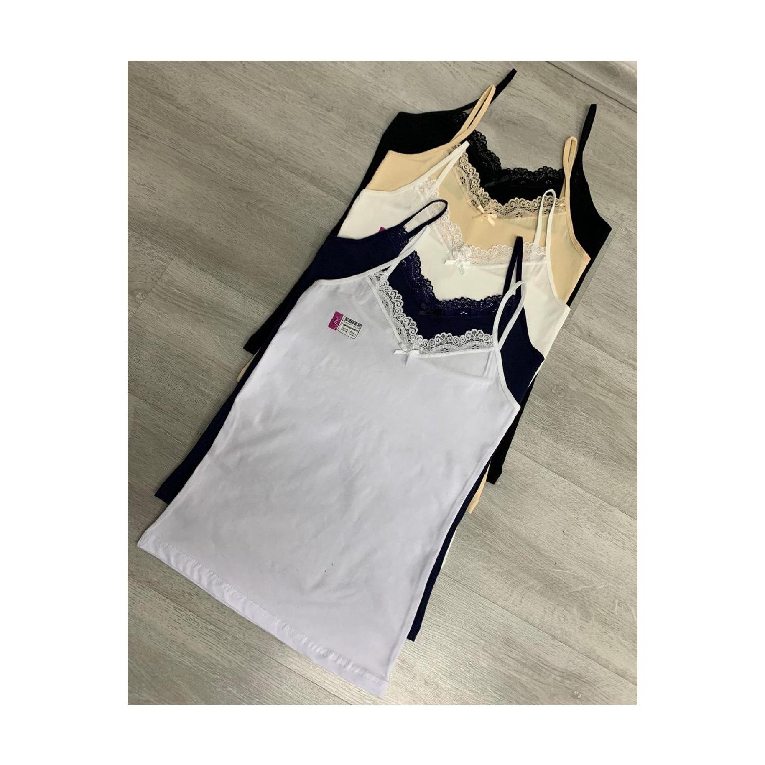 

Lycra Cotton 5-piece Mixed Lace Undershirt M