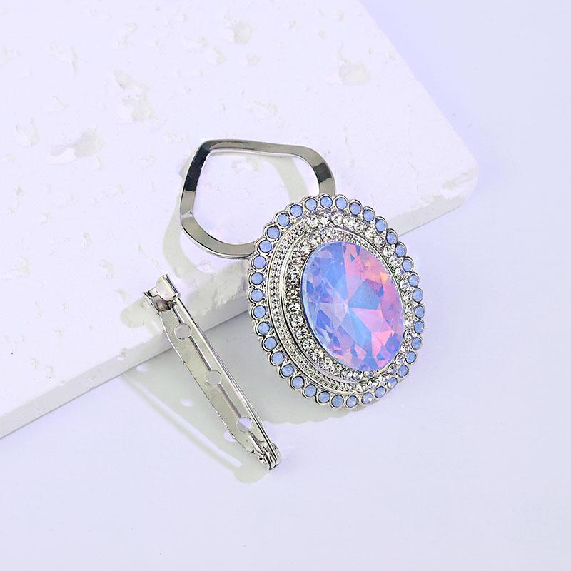 Bunter ovaler Faux-Kristall Schalclip & Korsage für Abendkleid für Damen