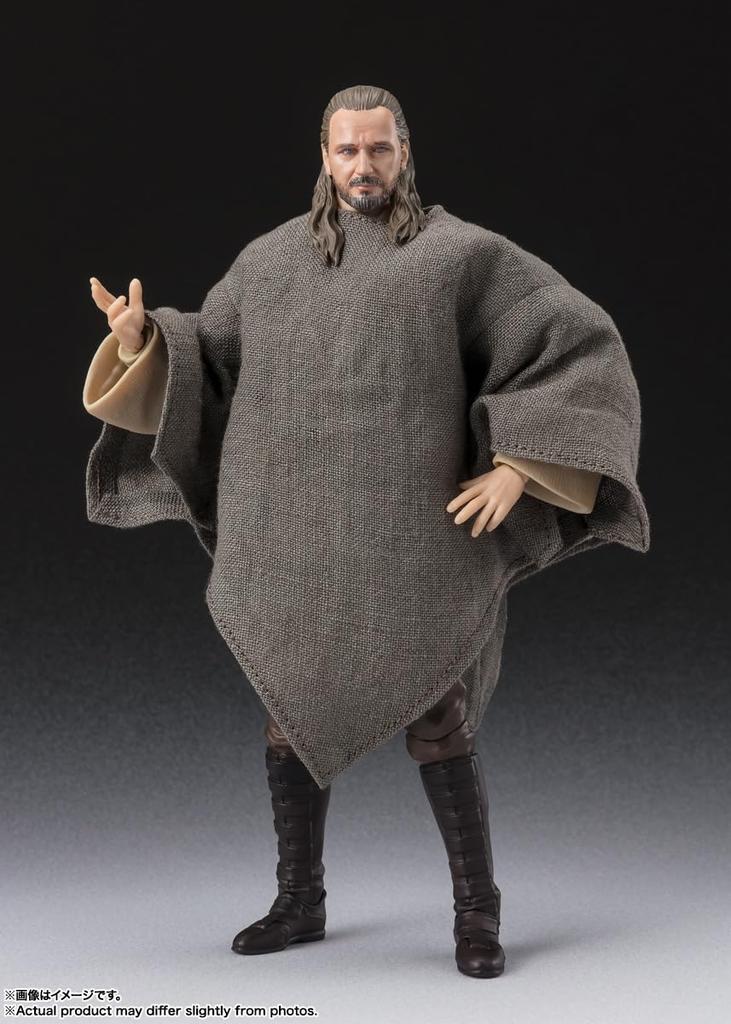 TAMASHII NATIONS Figurine mobile peinte de 150 mm, Jinn le Fantôme, SHFiguarts Qui-Gon (La menace de STAR WARS) Environ. PVC, ABS et tissu