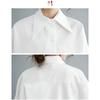 Women's Loose Long Sleeved Shirt with Personality Design Mid Length Asymmetrical Shirt Black Top