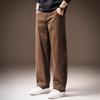 Pantaloni casual pesanti retrò americani di alta gamma da uomo autunnali nuovi con patchwork larghi dritti a gamba larga fluidi da uomo