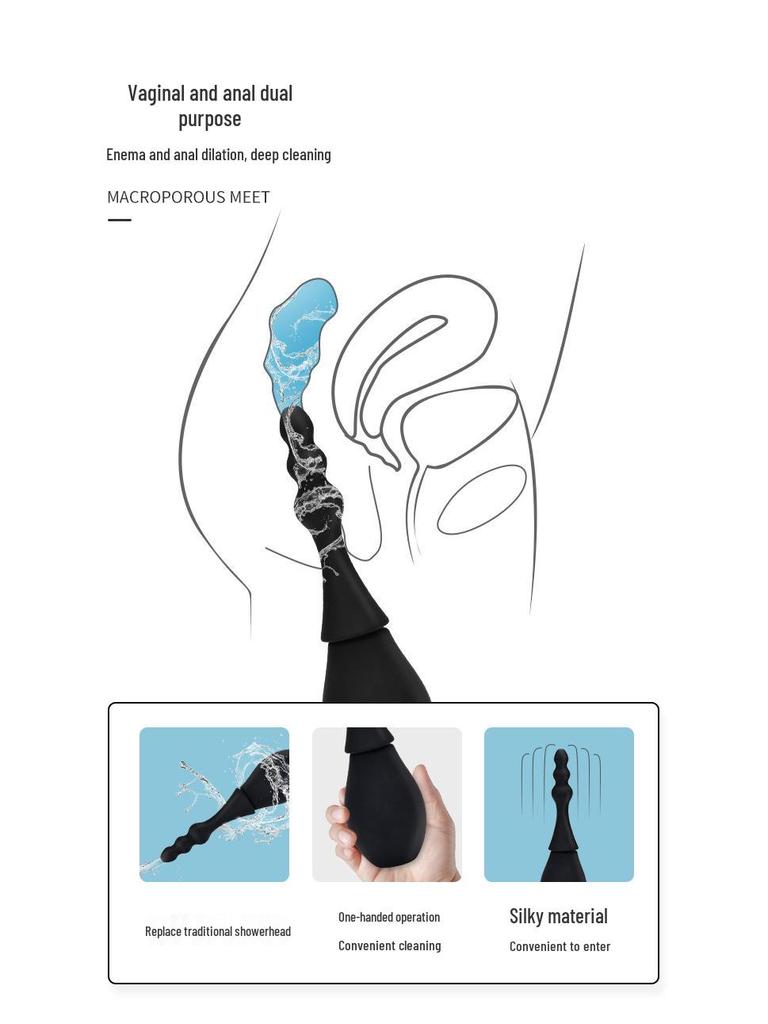Silicone Enema Kit: Waterproof Douche Bag for Rear and Vaginal Cleaning