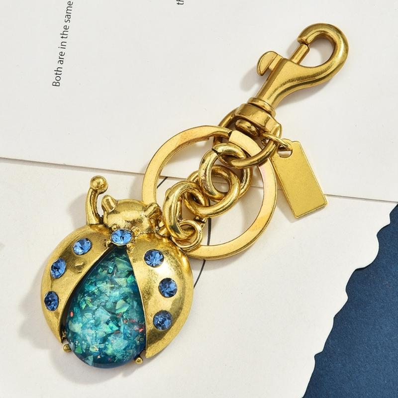 Stylish Ladybugs Keychain With Crystals Rhinestones Alloy Designs For Trendy Accessories