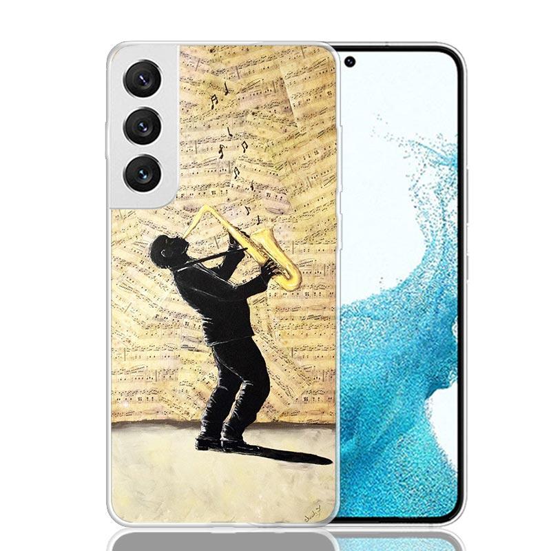 Music Saxophone Instrument For Samsung Galaxy A17 A16 A15 A14 A13 A56 A55 A54 A53 Phone Case A36 A35 A34 A33 A26 A25 A24 A23 A05