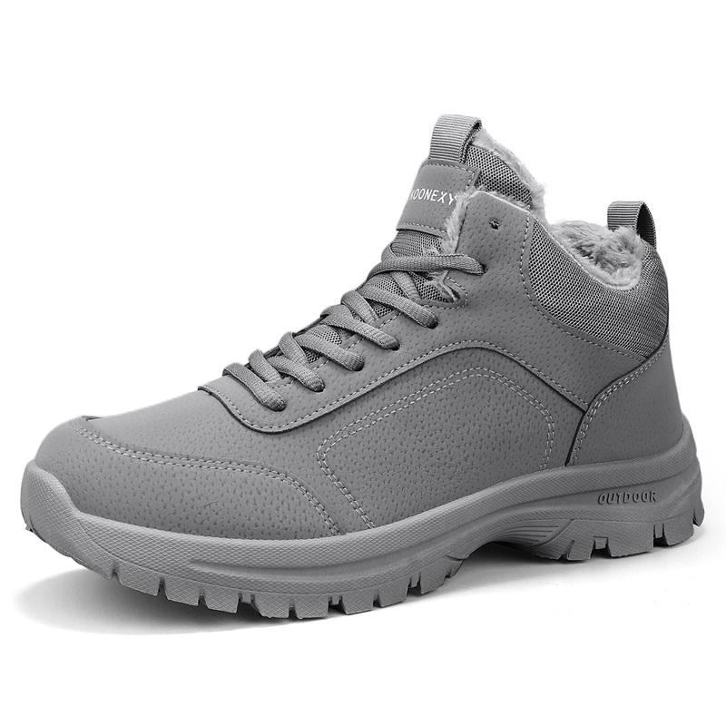 Winter men's shoes, cotton boots, outdoor cold proof with thickened fleece for warmth, work and leisure sports shoes