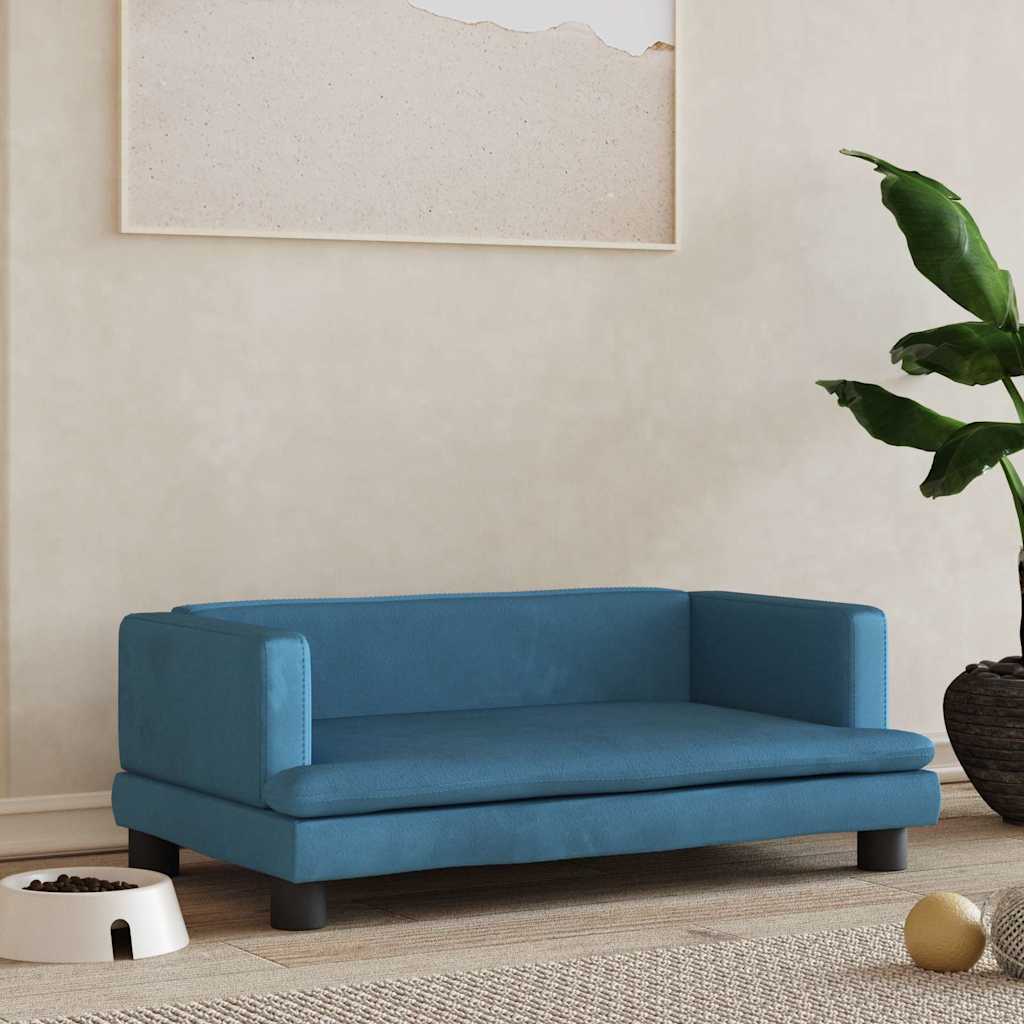 Dog Bed Blue 80x45x30 cm Velvet