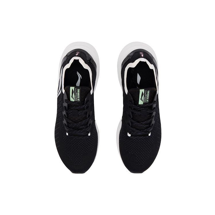 Li Ning Yun Que One Piece Woven Sports Shock Absorbing Breathable Low Top Running Shoes Women Running Shoes Black ARHQ178-1