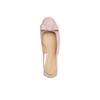 Coach Plaque Leather Round Toe Open Back Slip-On Bow Decor Block Heel High Heels 4cm Women High Heels Nude-Pink CBN25-CRR