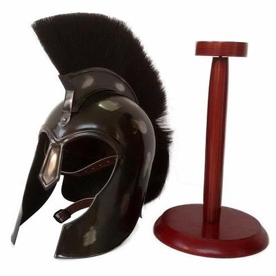 Halloween Középkori lovag spártai trója Achilles Armor sisak fekete tollas állvánnyal