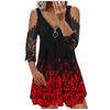 Women's Fashion Cool Printed Casual Off Shoulder Elegant Dress