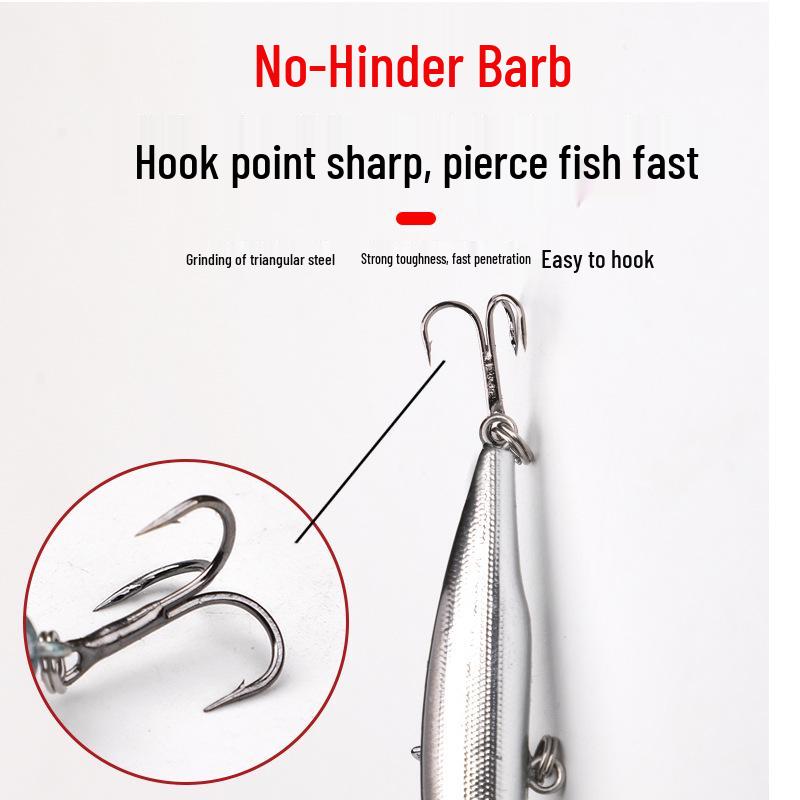 Little Silver Sinking Pencil Lure 3.2g: Long-Cast Wobbling Artificial Bait for Freshwater Fishing