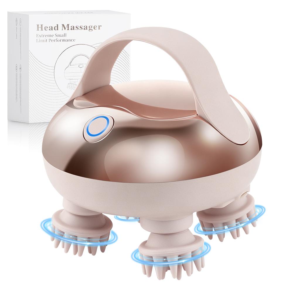Handheld Head Massage Instrument Rechargeable Red Light Head Kneading Massager Scalp Stress Relax Body Cat Massage Waterproof