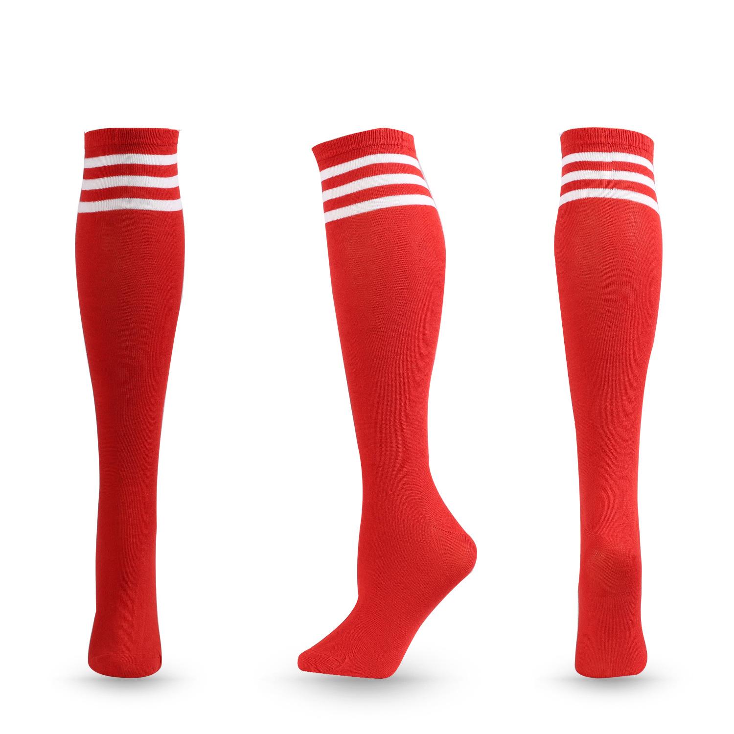 Chaussettes de Compression Unisexe Chaussettes de Football Antidérapantes Longues jusqu'au Genou Chaussettes Rayées Chaussettes de Football Chaussettes de Sport pour la Course à Pied one size