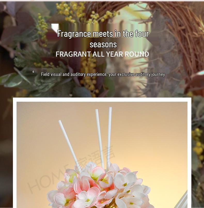 Floral Aroma Diffuser Bottle: Flameless Essential Oil Home Fragrance Gift for Bedroom, Long-Lasting and High-End.