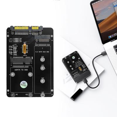 2 IN 1 Combine M.2 NGFF Key B & MSATA SSD To SATA3 Adapter Parallel Structure Not Supporting NVMe